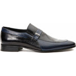 Vinci Leather The Kazablanka Navy Leather Bit Loafer Shoe (10658)