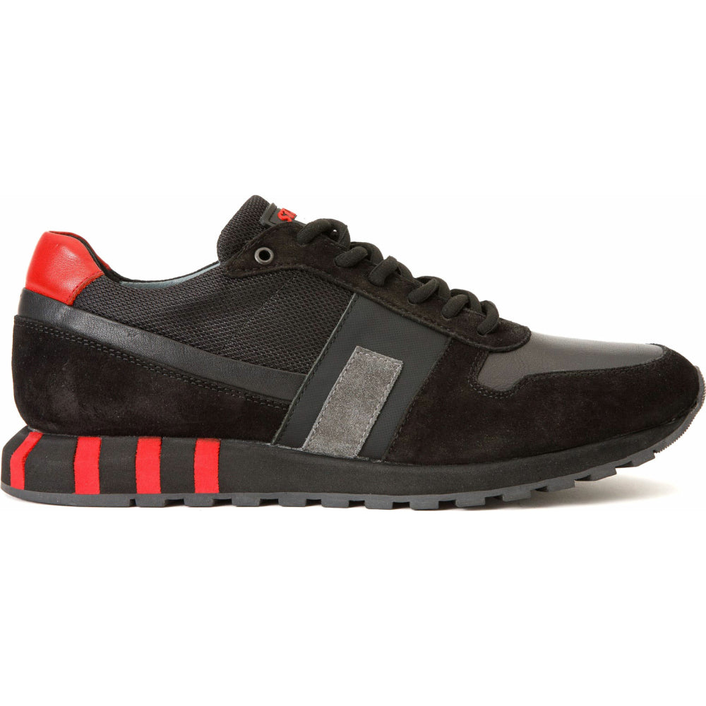 Vinci Leather The Kilo Black / Red Leather Sneaker (14250)