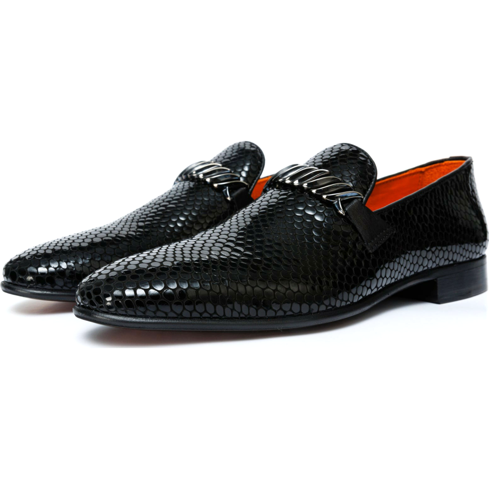 Vinci Leather The King Shoe Black Bit Dress Loafer