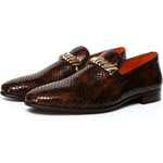 Vinci Leather The King Shoe Brown Bit Dress Loafer