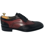 Vinci Leather The La Chapelle Black / Burgundy Wingtip Shoe