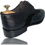 Vinci Leather The La Vallee Black Wingtip Shoe