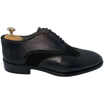 Vinci Leather The La Vallee Black Wingtip Shoe