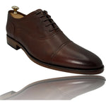 Vinci Leather The Largo Brown Leather Cap Toe Oxford Shoe (13047)