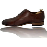 Vinci Leather The Largo Brown Leather Cap Toe Oxford Shoe (13047)