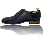 Vinci Leather The Largo Dark Blue Leather Cap Toe Oxford Shoe (13047)