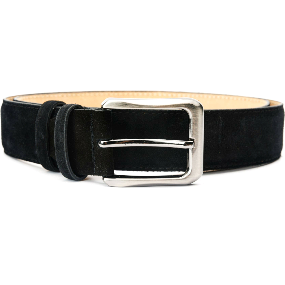 Vinci Leather The Lazio Black Suede Leather Belt