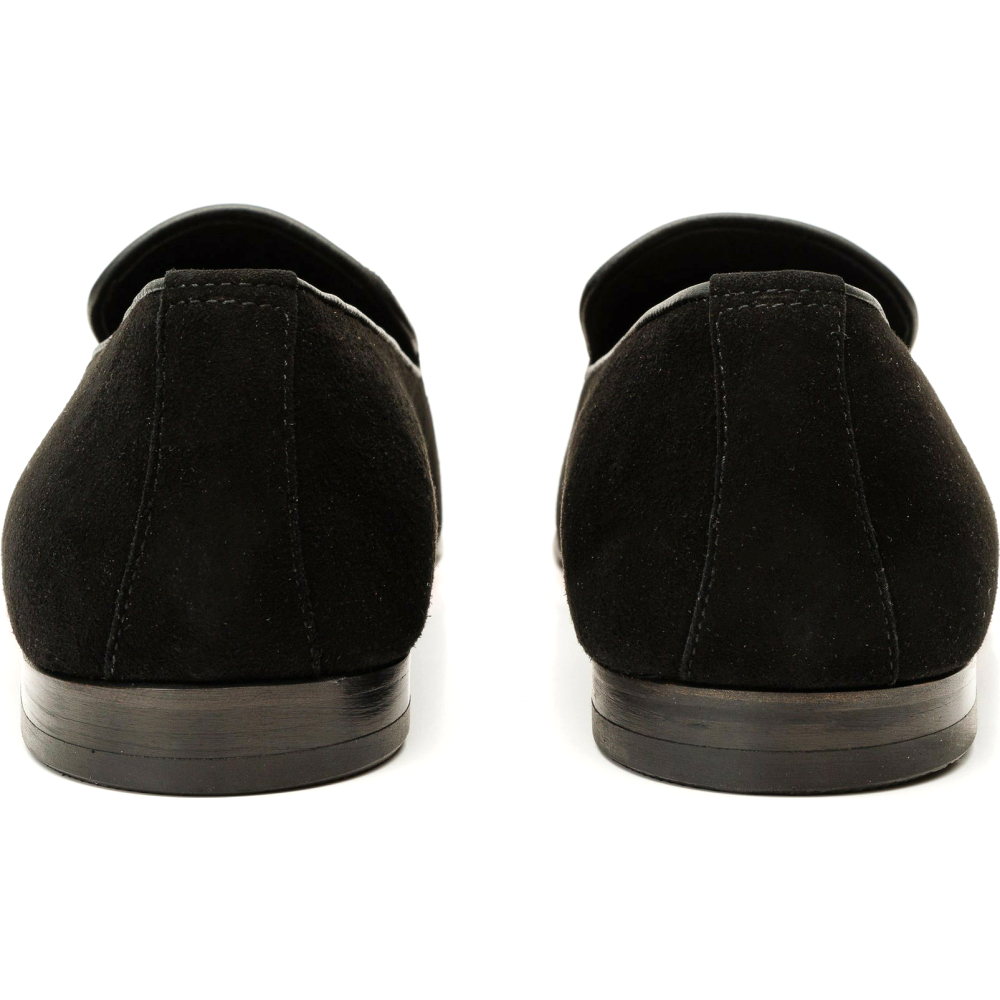 Vinci Leather The Lazio Shoe Black Suede Slip-on Loafer (9057)