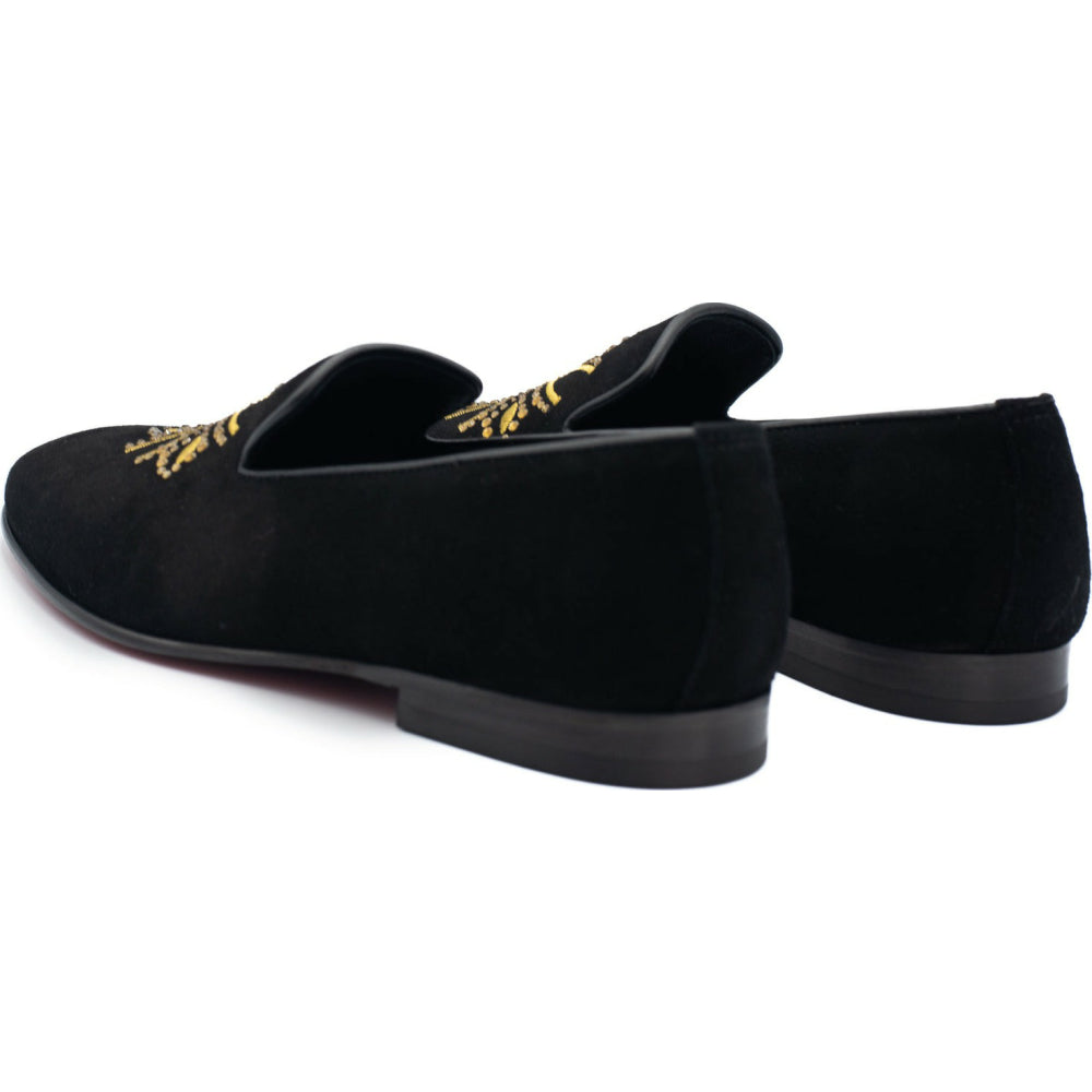 Vinci Leather The Lazio Shoe Black Suede Slip-on Loafer (9057)