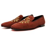 Vinci Leather The Lazio Shoe Burgundy Suede Slip-on Loafer (9057)