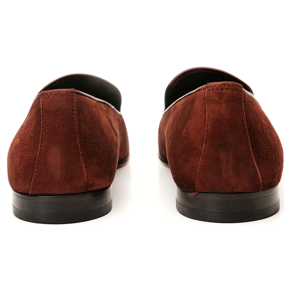 Vinci Leather The Lazio Shoe Burgundy Suede Slip-on Loafer (9057)