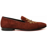 Vinci Leather The Lazio Shoe Burgundy Suede Slip-on Loafer (9057)