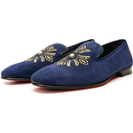 Vinci Leather The Lazio Shoe Navy Suede Slip-on Loafer (9057)