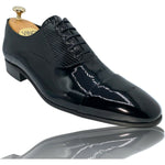 Vinci Leather The Lima Black Patent Leather Cap Toe Oxford Shoe (10524)