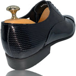 Vinci Leather The Lima Black Patent Leather Cap Toe Oxford Shoe (10524)