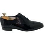 Vinci Leather The Lima Black Patent Leather Cap Toe Oxford Shoe (10524)