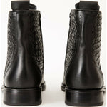 Vinci Leather The Loddon Black Leather Wingtip Brogue Handwoven Lace-up Boot With A Zipper (14553)