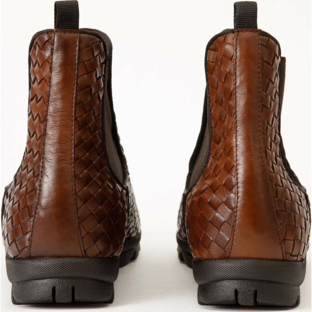 Vinci Leather The Luxpre Brown Leather Handwoven Casual Chelsea Boot (14492)