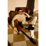 Vinci Leather The Luxpre Brown Leather Handwoven Casual Chelsea Boot (14492)