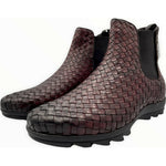 Vinci Leather The Luxpre Burgundy Leather Handwoven Casual Chelsea Boot (14492)