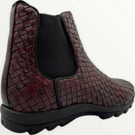 Vinci Leather The Luxpre Burgundy Leather Handwoven Casual Chelsea Boot (14492)