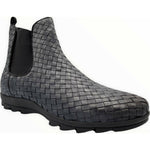 Vinci Leather The Luxpre Grey Leather Handwoven Casual Chelsea Boot (14492)