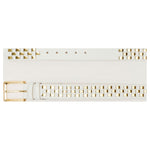 Vinci Leather The Mackenzie White / Gold Woven Leather Belt