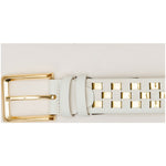 Vinci Leather The Mackenzie White / Gold Woven Leather Belt