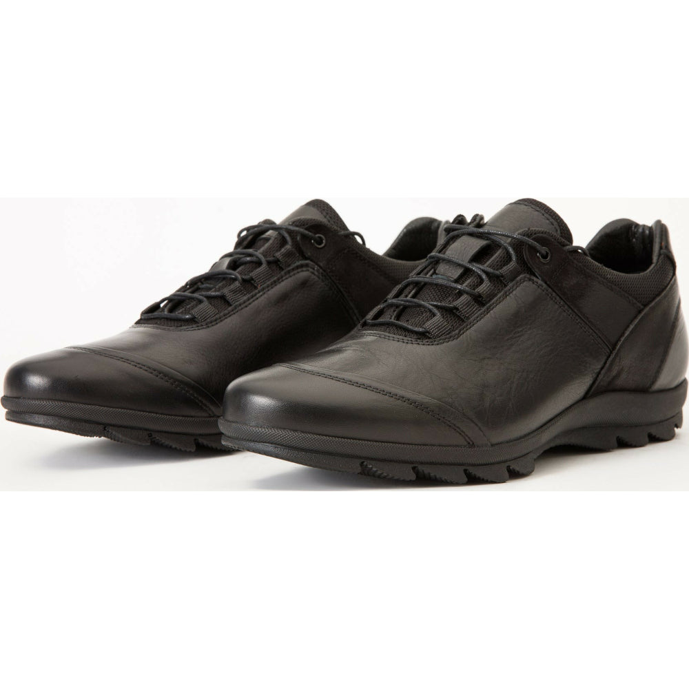 Vinci Leather The Madrid Black Leather Casual Shoes (03282)