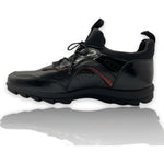Vinci Leather The Madrid Black / Red Leather Casual Shoes (14133)