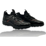 Vinci Leather The Madrid Black / Red Leather Casual Shoes (14133)