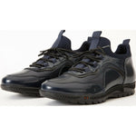 Vinci Leather The Madrid Navy Blue Leather Casual Shoes (14133)