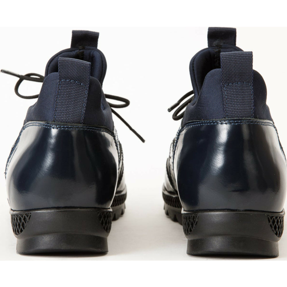Vinci Leather The Madrid Navy Blue Leather Casual Shoes (14133)