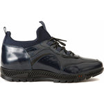 Vinci Leather The Madrid Navy Blue Leather Casual Shoes (14133)