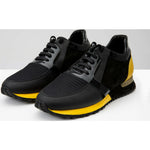 Vinci Leather The Magura Black / Yellow Leather Sneaker (D-519)