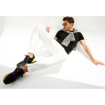 Vinci Leather The Magura Black / Yellow Leather Sneaker (D-519)
