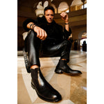 Vinci Leather The Manby Black Leather Chelsea Boot (14561)