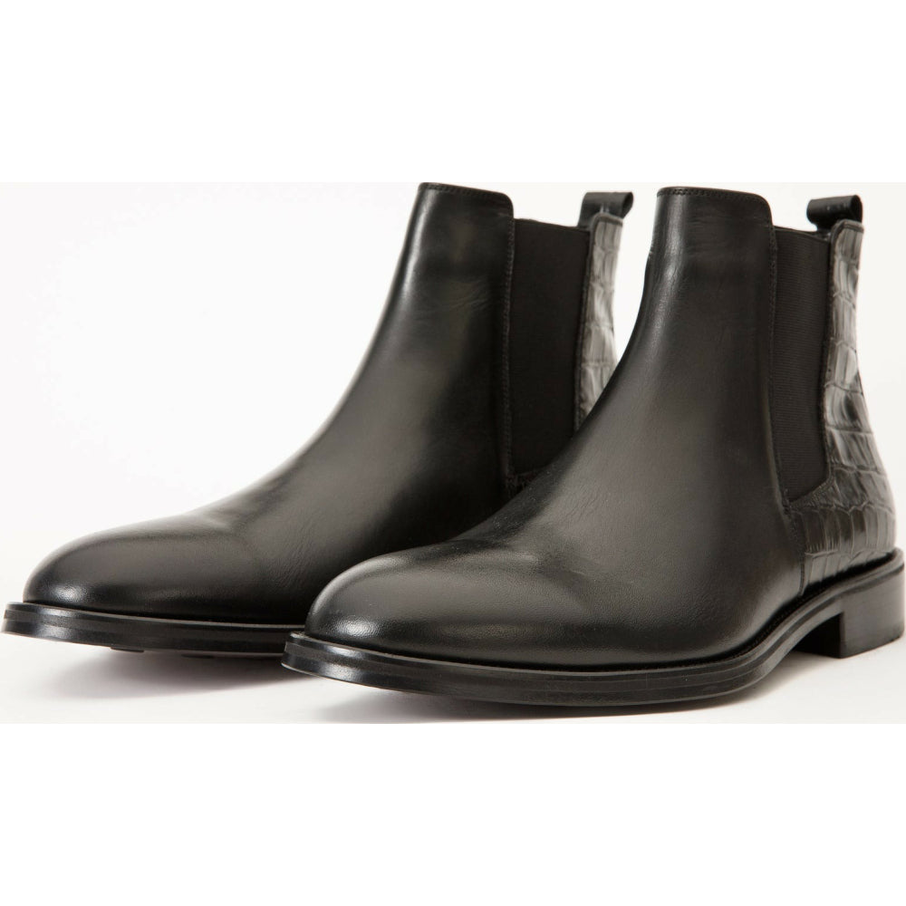 Vinci Leather The Manby Black Leather Chelsea Boot (14561)