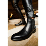 Vinci Leather The Manby Black Leather Chelsea Boot (14561)