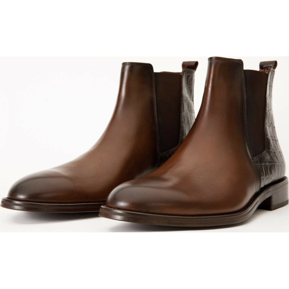 Vinci Leather The Manby Brown Leather Chelsea Boot (14561 T-2)