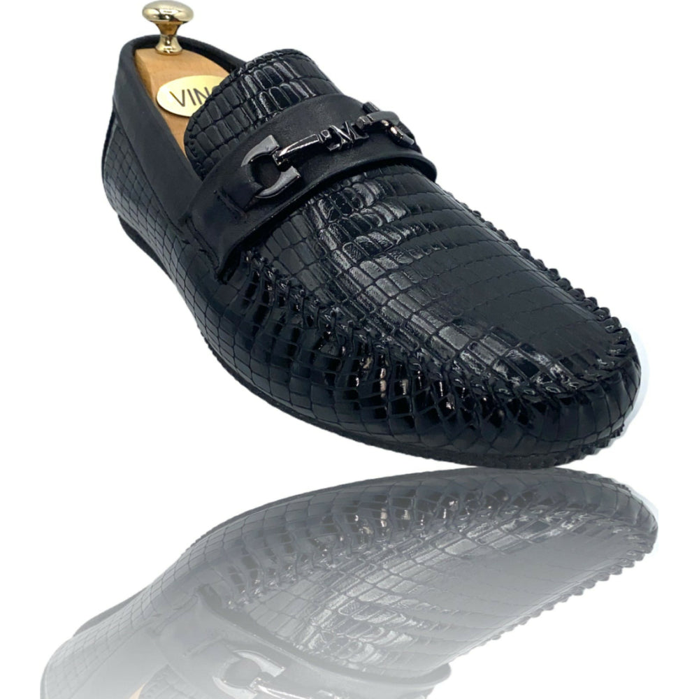 Vinci Leather The Manta Black Leather Bit Loafer