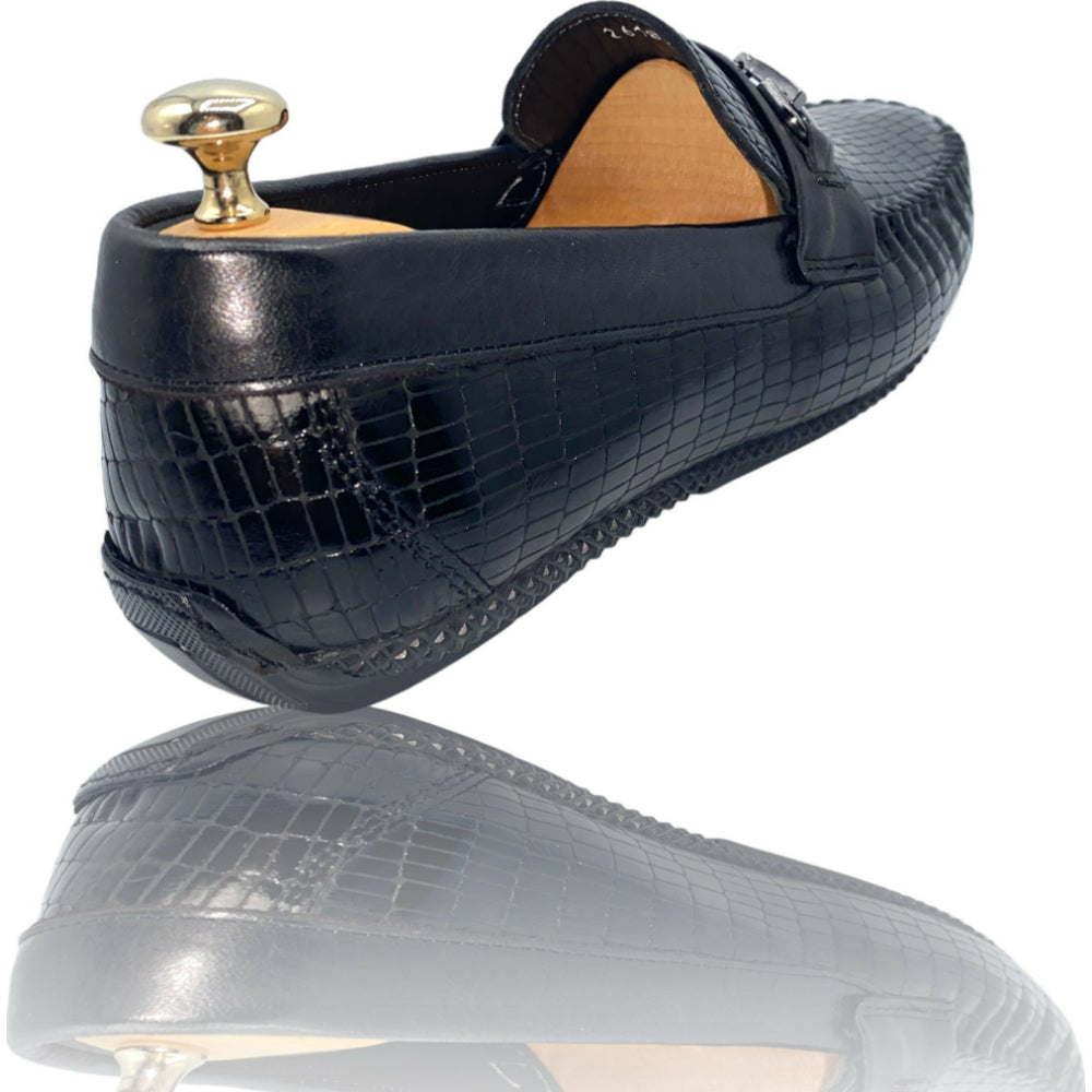 Vinci Leather The Manta Black Leather Bit Loafer