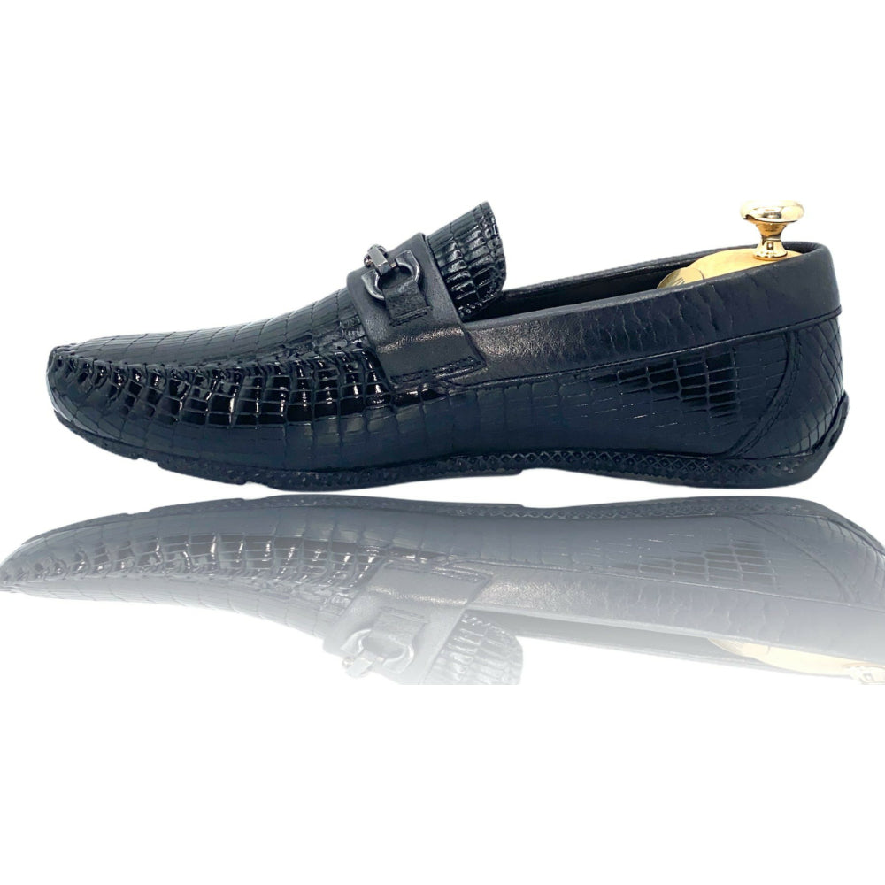 Vinci Leather The Manta Black Leather Bit Loafer