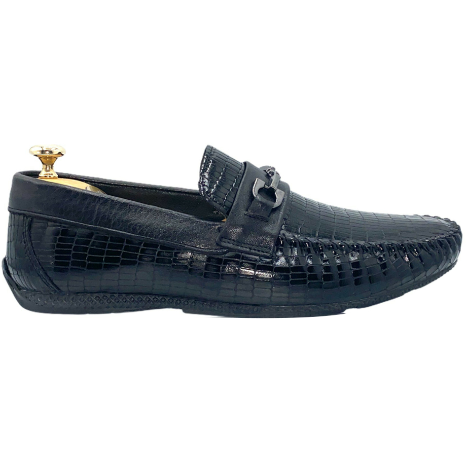 Vinci Leather The Manta Black Leather Bit Loafer