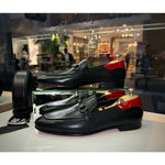 Vinci Leather The Maratea Black Leather Shoe Bit Loafer (C-9032X)