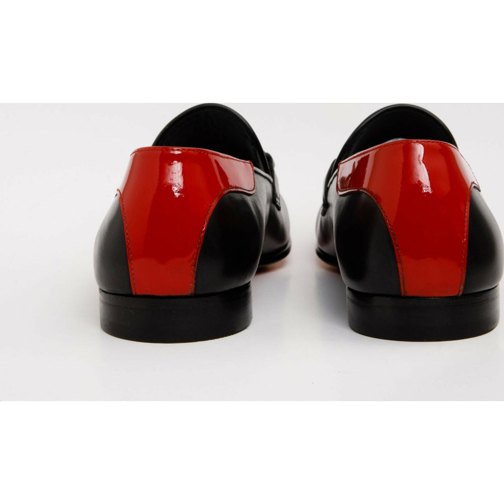 Vinci Leather The Maratea Black Leather Shoe Bit Loafer (C-9032X)