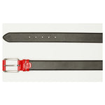 Vinci Leather The Maratea Black / Red Leather Belt