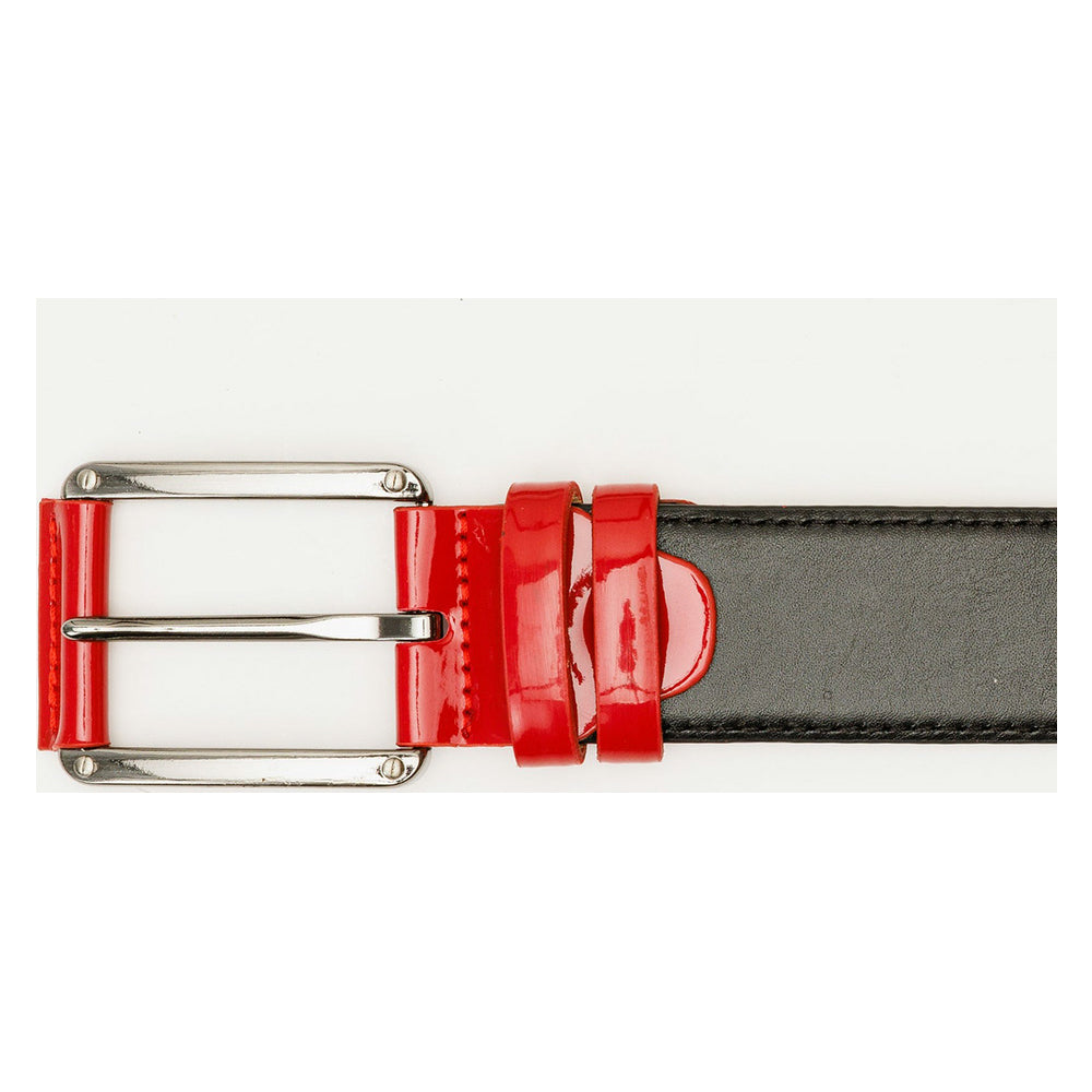 Vinci Leather The Maratea Black / Red Leather Belt