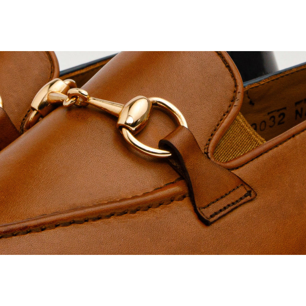 Vinci Leather The Maratea Cognac Leather Shoe Bit Loafer (C-9032X)