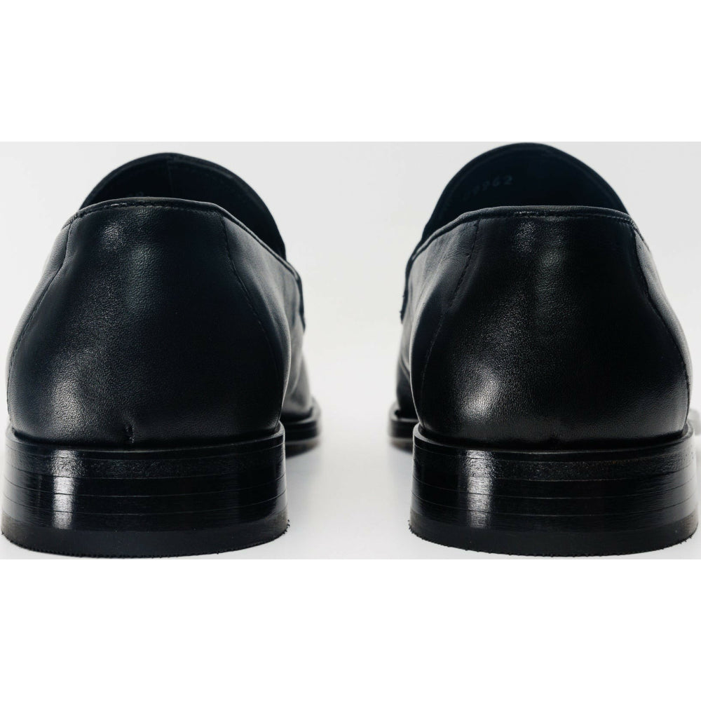 Vinci Leather The Marinka Black Leather Shoe Penny Loafer (9439)